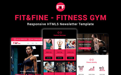 Fit&amp;amp;Fine - Fitness Gym Responsive HTML5 Newsletter Template