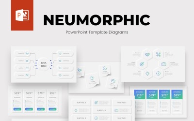 Neumorphe animierte PowerPoint-Vorlagendesigns