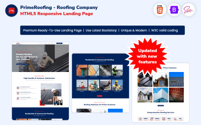 PrimeRoofing - 屋顶公司 HTML5 响应式着陆页
