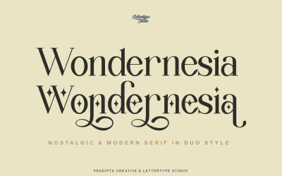 Serif nostalgique et moderne Wondernesia