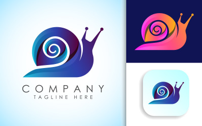 Diseño de logotipo de caracol abstracto moderno.
