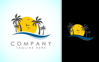 Diseño moderno de logotipo de playa tropical