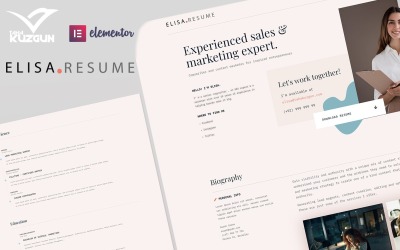 Elisa CV Özgeçmiş Elementor Kiti