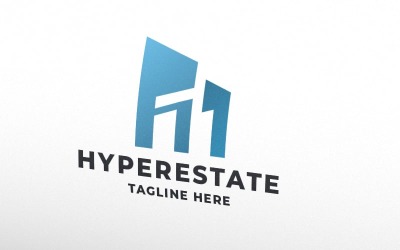 Hyper Estate H betű logó sablon