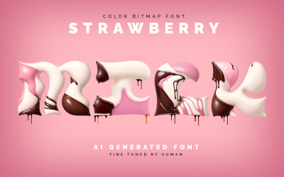 Latte alla fragola - Carattere bitmap a colori
