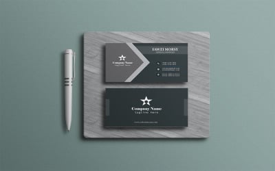 Modelo de design de cartão de visita preto e pronto para impressão