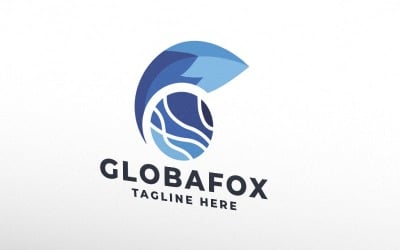 Modelo de logotipo de vetor de raposa global