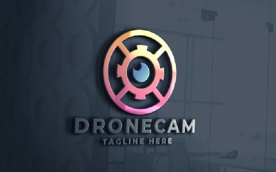 Plantilla de logotipo de vector de cámara de drones