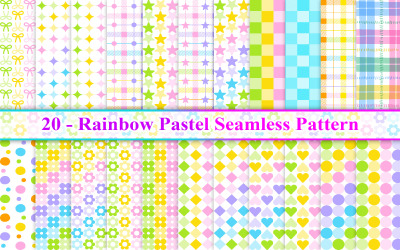 Rainbow Pastell Seamless Pattern, Pastell Seamless Pattern, Rainbow Colorful Pattern