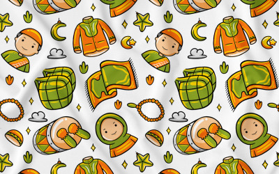Ramadan Doodle bezešvé vzor #01