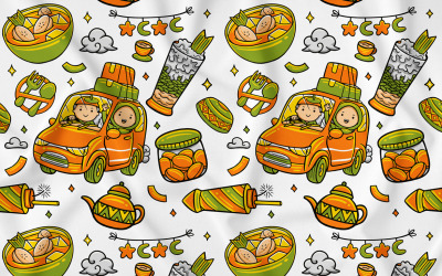 Ramazan Doodle Dikişsiz Desen #03