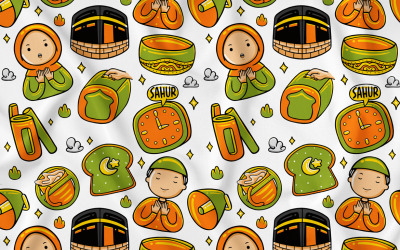 Ramazan Doodle Dikişsiz Desen #04