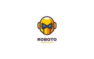 Stile del logo della mascotte semplice Roboto