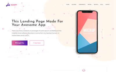 Azapp App Landing Page Mehrzweck-Website-Vorlage