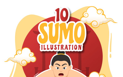 10 illustrazione del lottatore di sumo