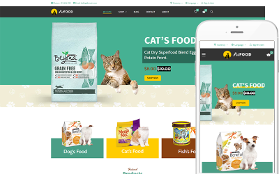 Kisállateledel - Kreatív téma háziállatoknak és állatorvosoknak WooCommerce téma