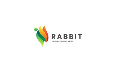 Logotipo colorido degradado de conejo 3