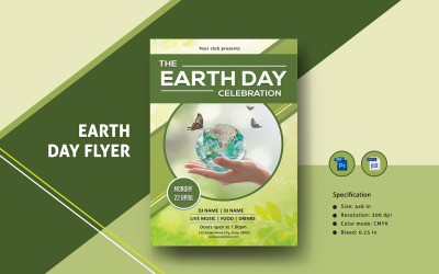 Modelo de Folheto de Convite para Evento do Dia da Terra