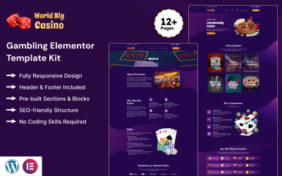 World Big Casino – Új szerencsejáték webhely Elementor sablonkészlet