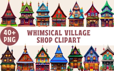 Boutique de village fantaisiste PNG Clipart