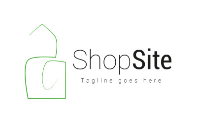 Diseño de logotipo de arte de línea de comercio electrónico