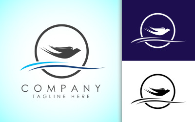 Fliegende Taube Logo Zeichen Symbol. Vogel-Logo