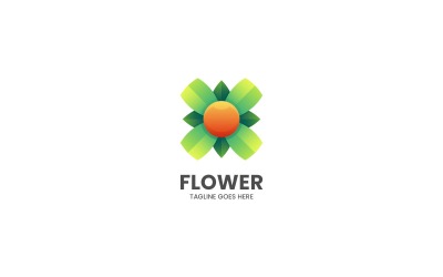 Flor Gradiente Logotipo Colorido 6