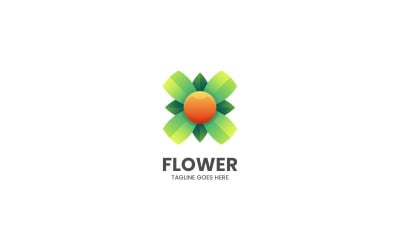 Logo coloré dégradé fleur 6