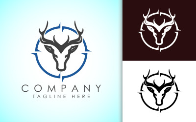 Logo del club di caccia, logo della testa di cervo