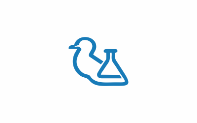 modèle de logo de laboratoire d&amp;#39;oiseaux de ligne