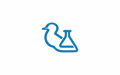 modelo de logotipo de laboratório de pássaros de linha