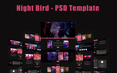 Nachtvogel - Nachtclub-Website PSD-Vorlage.