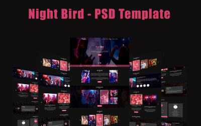Night Bird - modelo de PSD de site de boate.