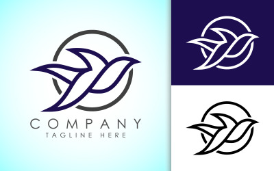 Simbolo astratto del segno del logo della colomba volante