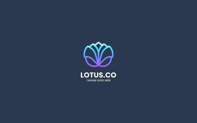 Stile del logo dell&amp;#39;arte della linea del loto