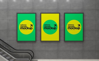 Subway Three Sign Mockup 08