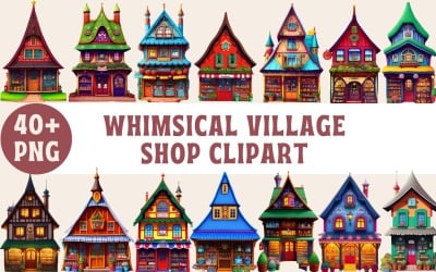 Tienda de pueblo caprichoso PNG Clipart