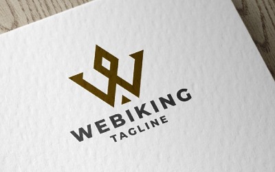 Webi King - Буква W Логотип Темп