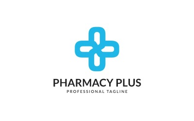 Conception de vecteur de logo de pharmacie plus