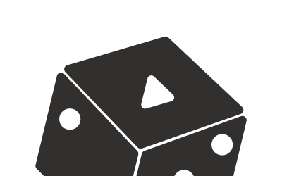 Design de logotipo de empresa de cassino de apostas online com ícone de dados