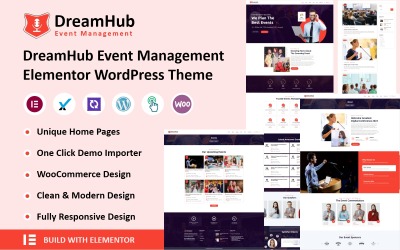 DreamHub - Etkinlik Yönetimi Elementor WordPress Teması