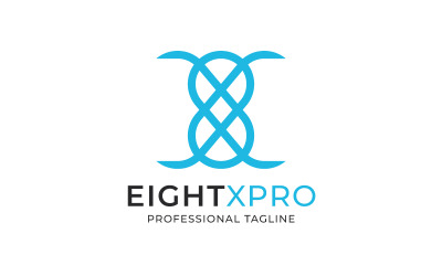 Eightxpro - Nummer 8 und Buchstabe X Logo-Vorlage