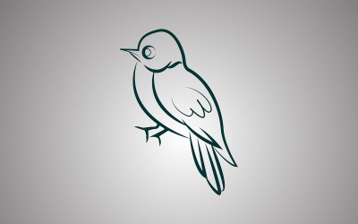 Illustrazione della linea minima degli uccelli Vettore pronto per l&amp;#39;uso Design