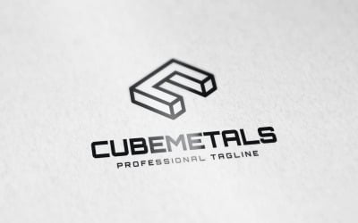 Letter C logo or Cubic Metal Logo