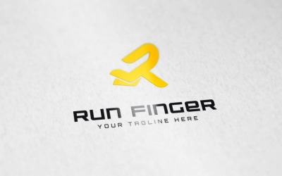 Letter R logo or Run Finger Logo