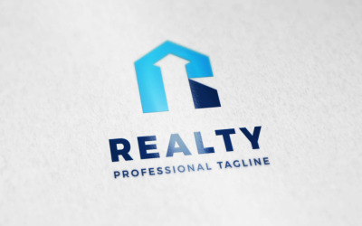 Logo de la lettre R ou logo immobilier ou logo immobilier