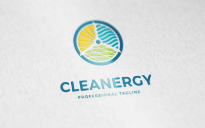 Logotyp för ren energi eller solenergi eller vindenergi
