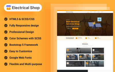 Магазин електрообслуговування – Адаптивний шаблон HTML5