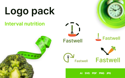 Минималистичный шаблон логотипа еды Fastwell