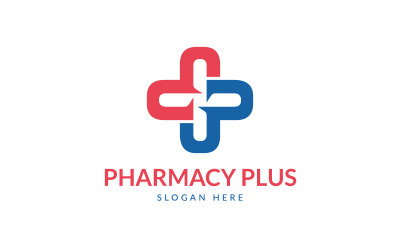 Modèle de logo de pharmacie plus